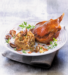 Duck Confit & Mashed Potato with Ceps