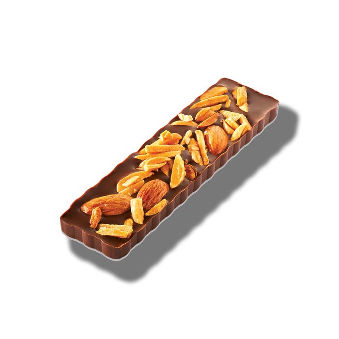 Dark chocolate 51% bar with caramelized almonds main product photo