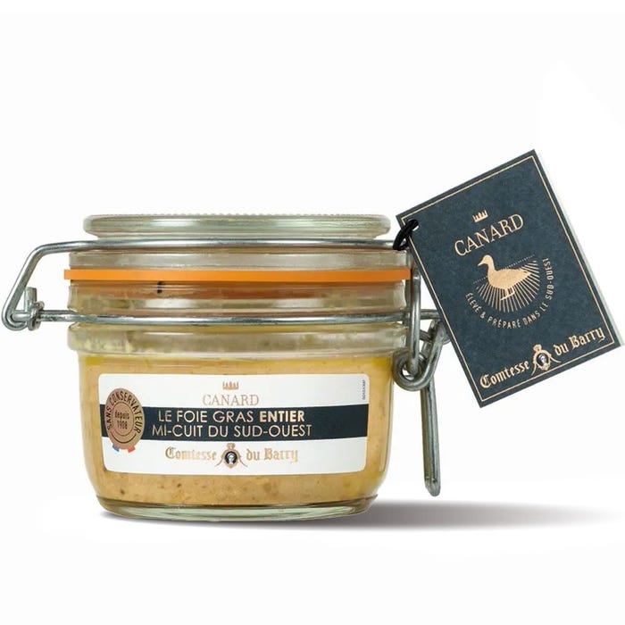 Whole semi-cooked duck foie gras from South-West France 125g main product photo
