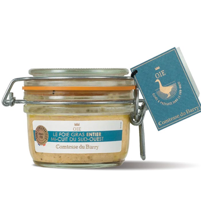 whole semi-cooked goose foie gras from the South-West 125g main product photo