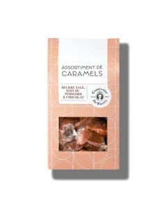 Assortment of caramels salted butter walnut of Périgord and chocolate 150g