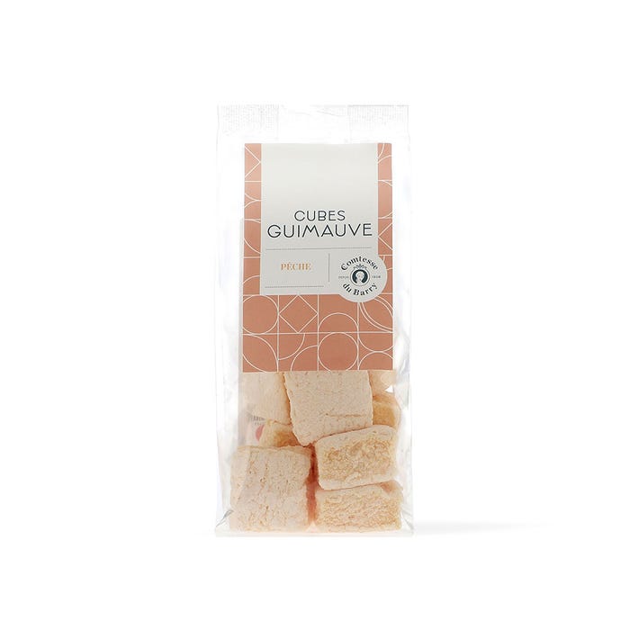 Peach marshmallow cube 80g main product photo