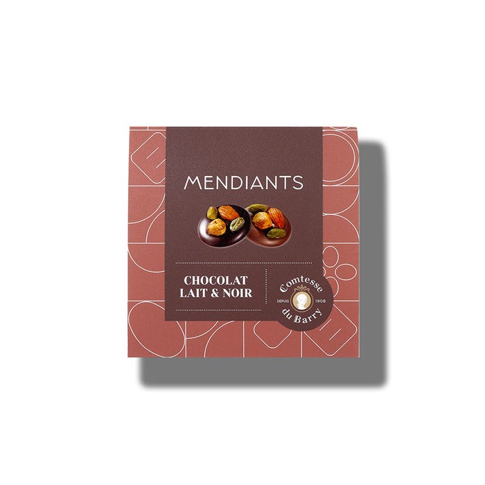 Milk and dark french chocolate mendiants 80g main product photo