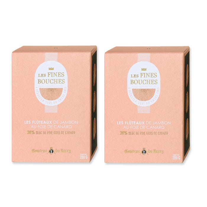 Set of 2 flutes of ham with duck liver main product photo