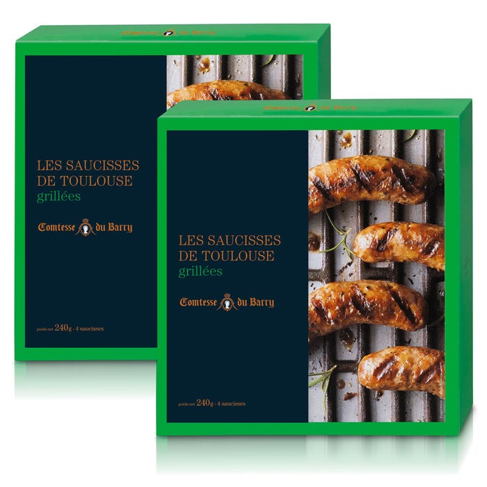 Set of 2 grilled Toulouse sausages main product photo