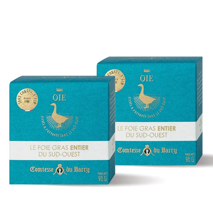 Set of 2 Whole South-West Goose Foies Gras 90g main product photo